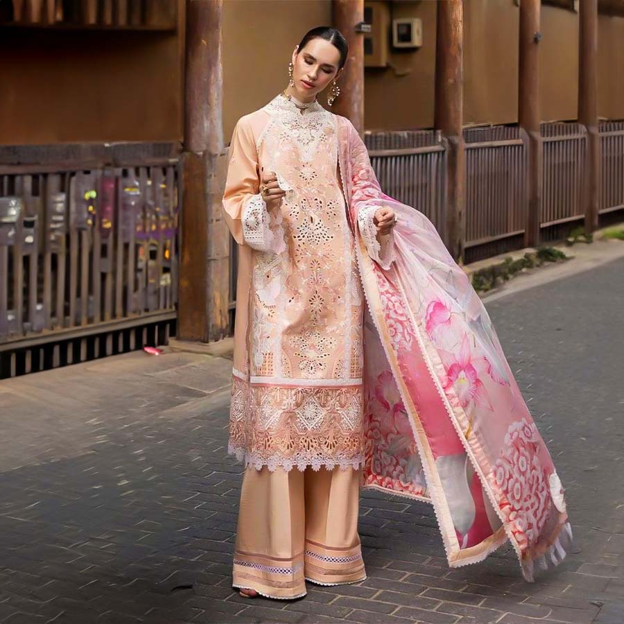 Salmon Cotton Casual Wear Salwar Kameez