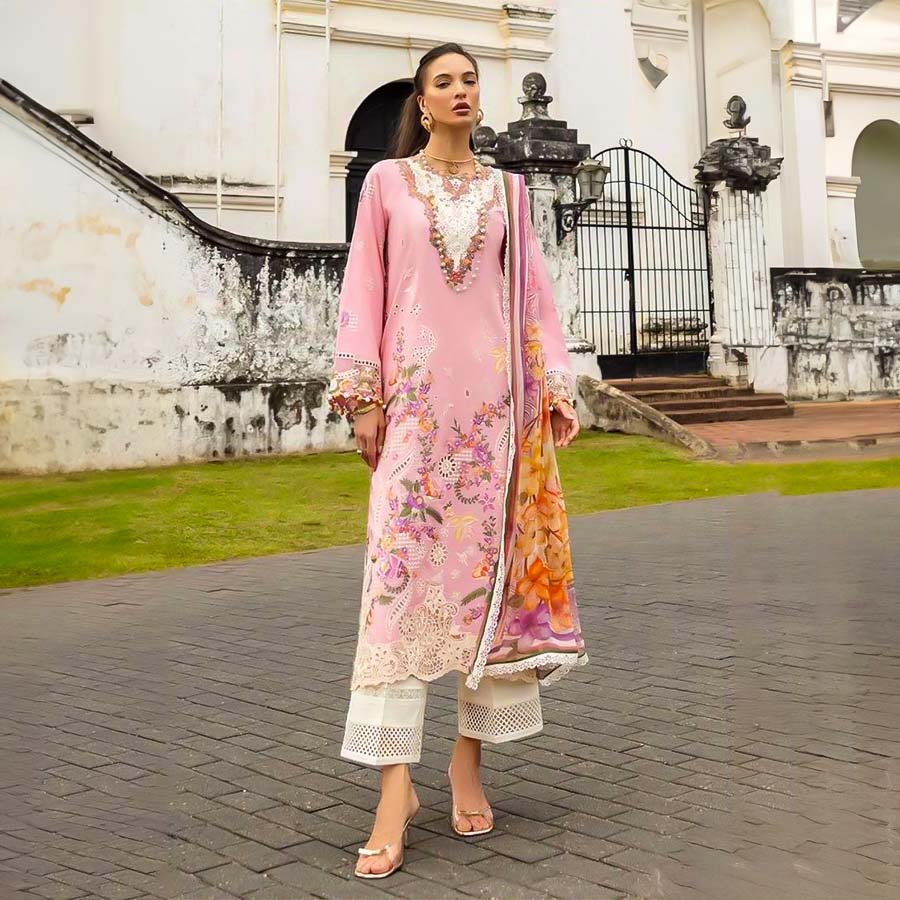 Pink  Cotton Casual Wear Salwar Kameez