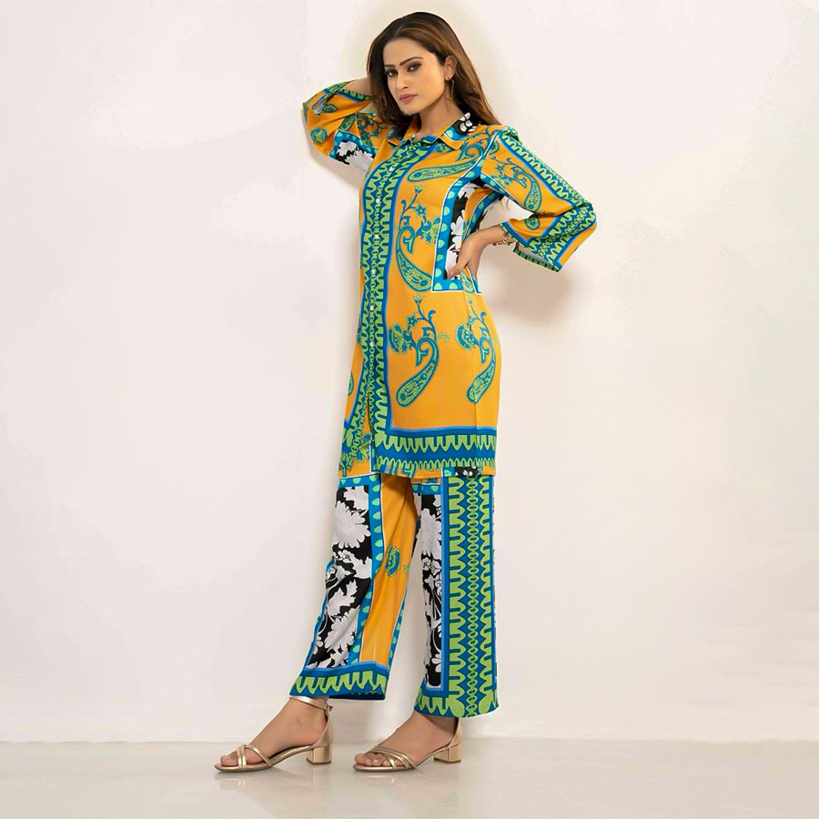 Green  Gaji Silk Printed Kurti