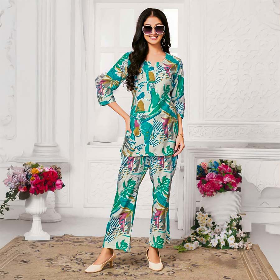 Green  Vatican Printed Kurti