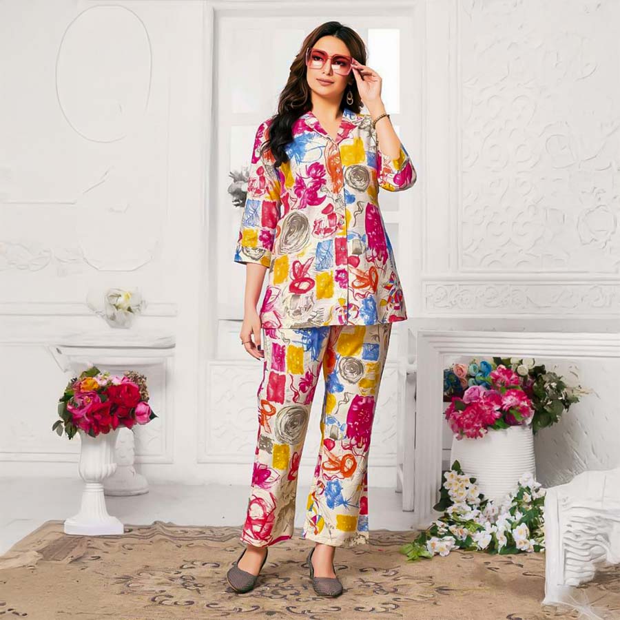 White Vatican Printed Kurti