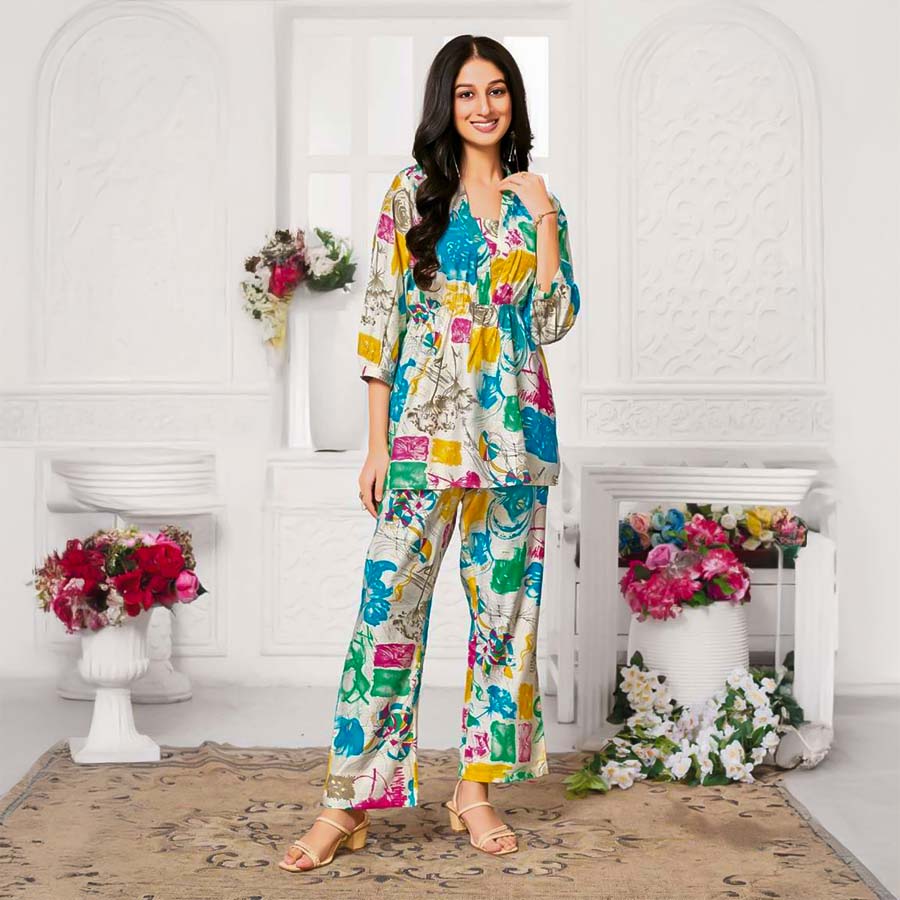 White Vatican Printed Kurti