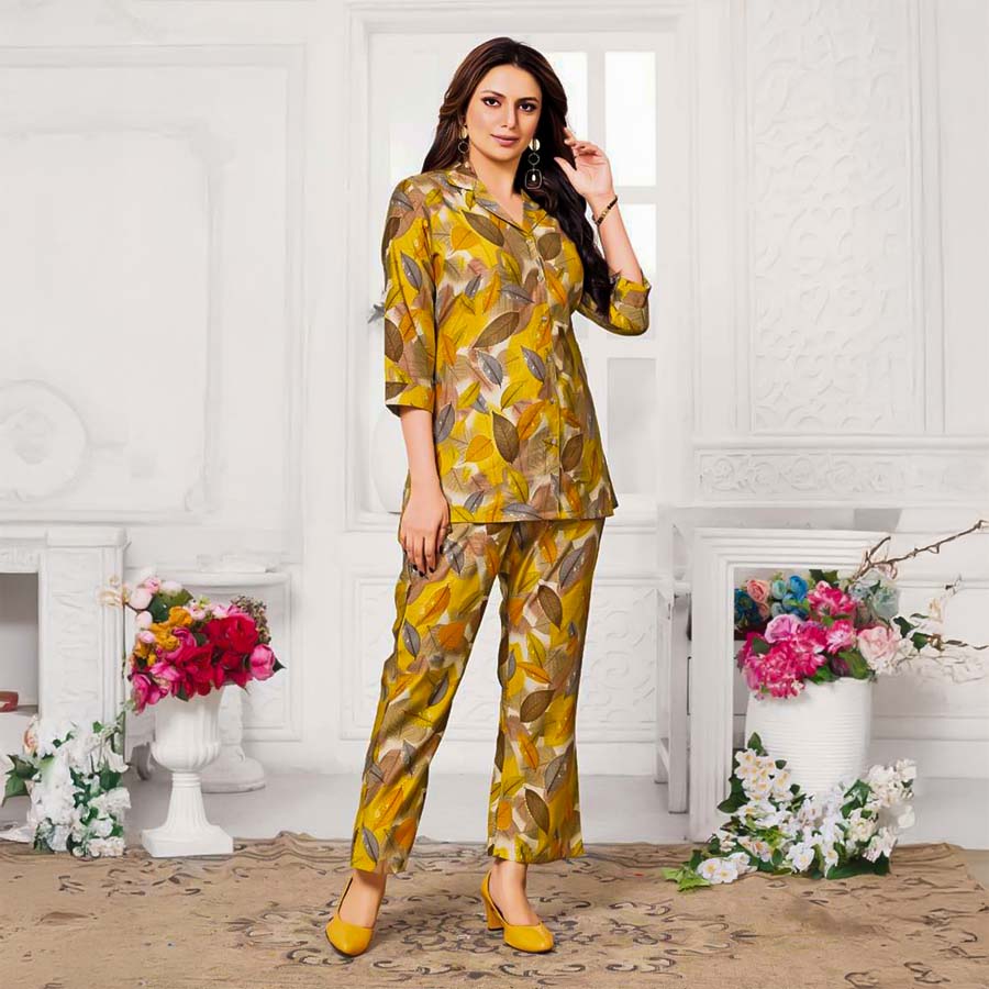 Yellow Vatican Printed Kurti