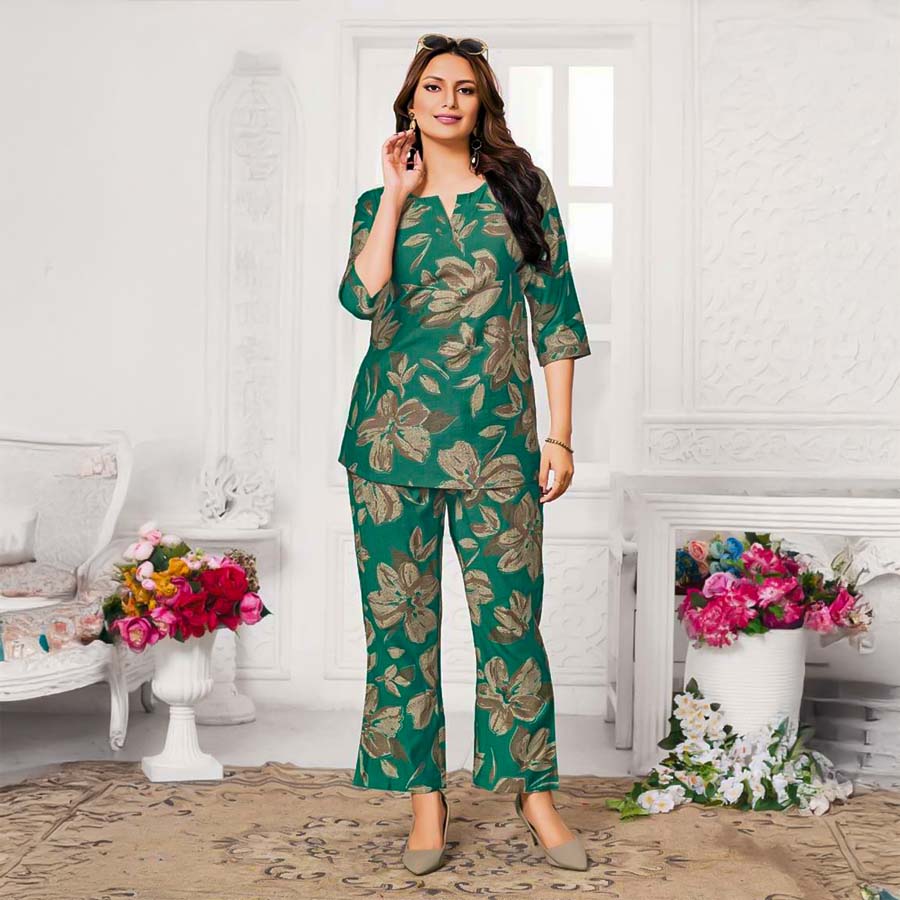 Green  Vatican Printed Kurti