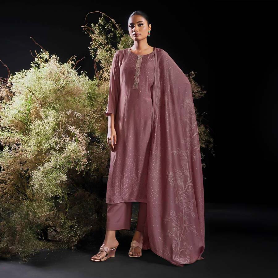 Magenta  Bemberg Silk  Party Wear Salwar Kameez