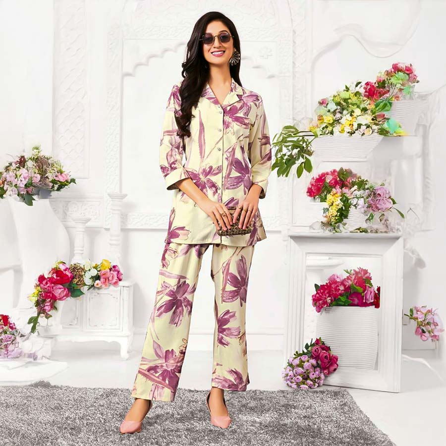 White Rayon Printed Kurti