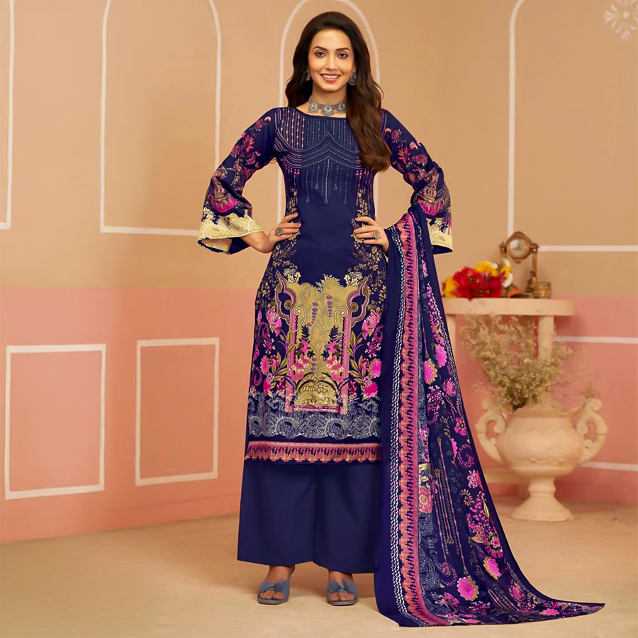 Violet  Rayon Casual Wear Salwar Kameez