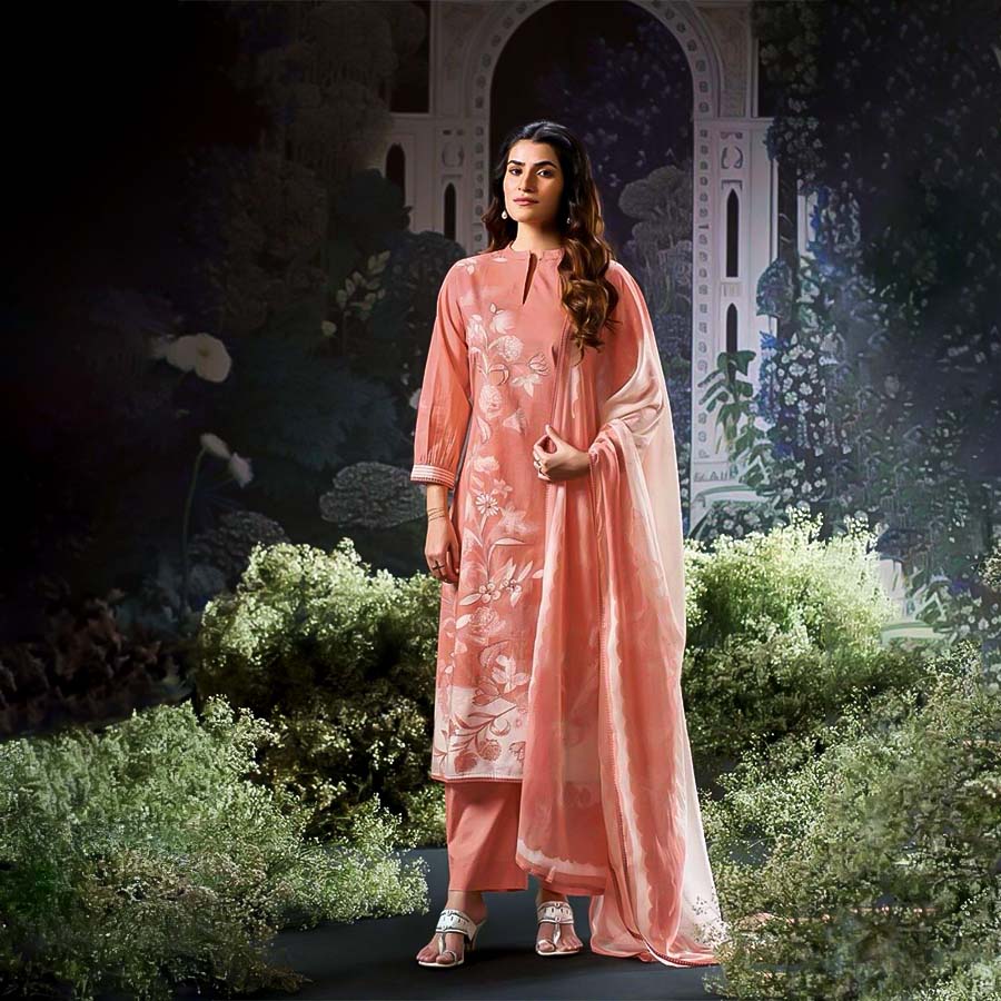 Pink  Cotton Casual Wear Salwar Kameez