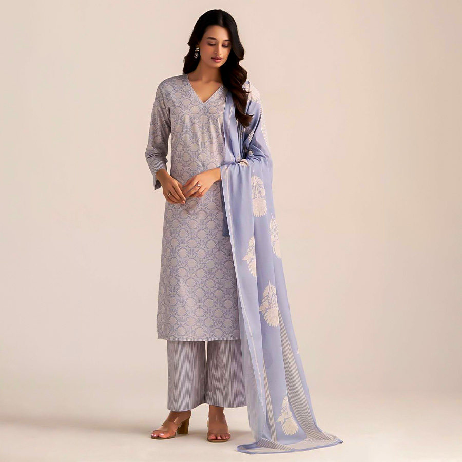 Purple Cotton Casual Wear Salwar Kameez