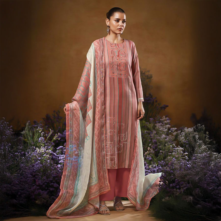 Red Cotton Party Wear Salwar Kameez