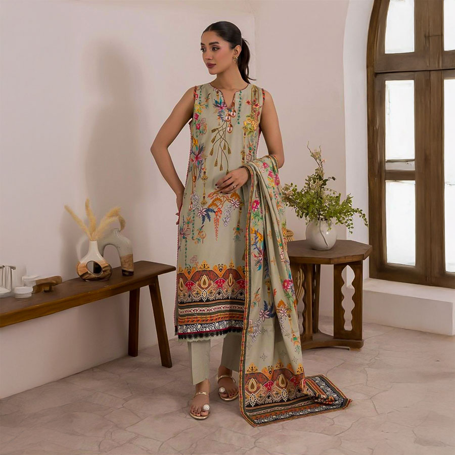 White  Cotton Printed Salwar Kameez