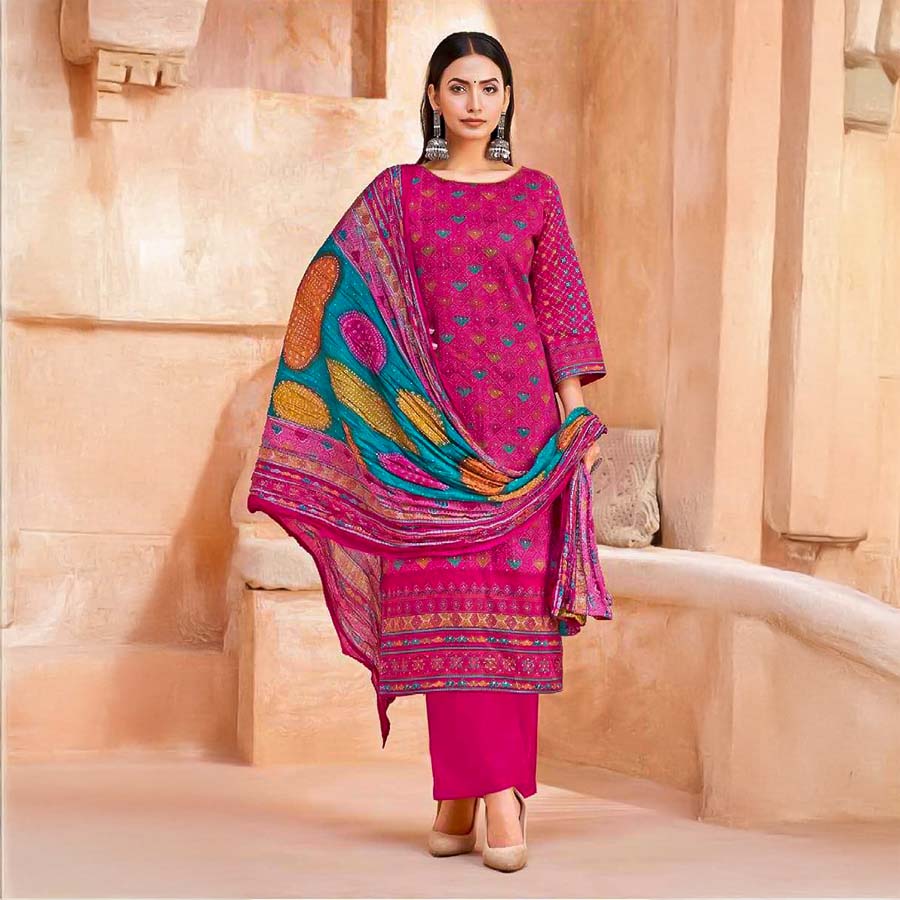 Magenta  Jam Casual Wear Salwar Kameez