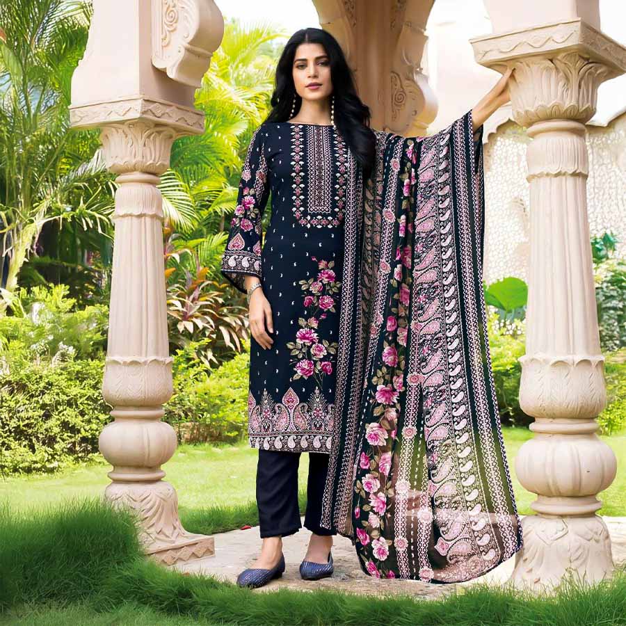 Blue Viscose Rayon Casual Wear Salwar Kameez