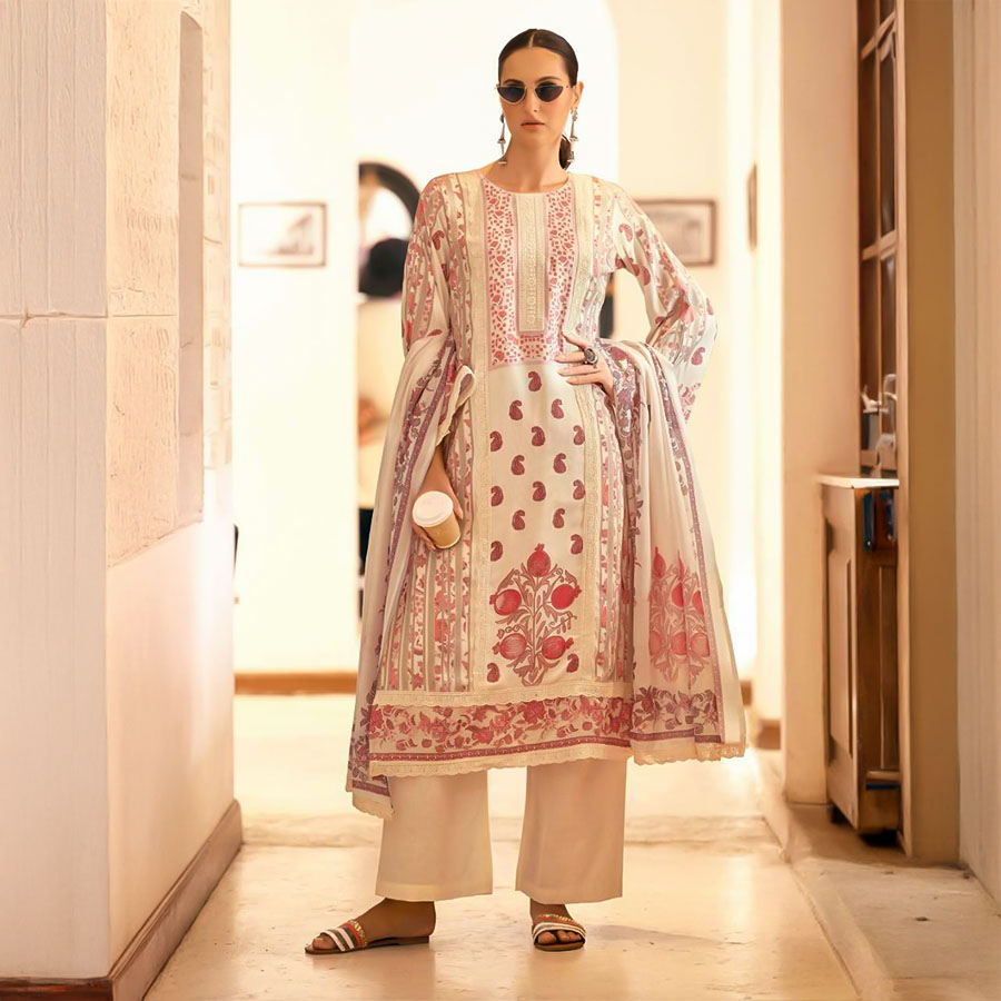 White  Lawn  Casual Wear Salwar Kameez