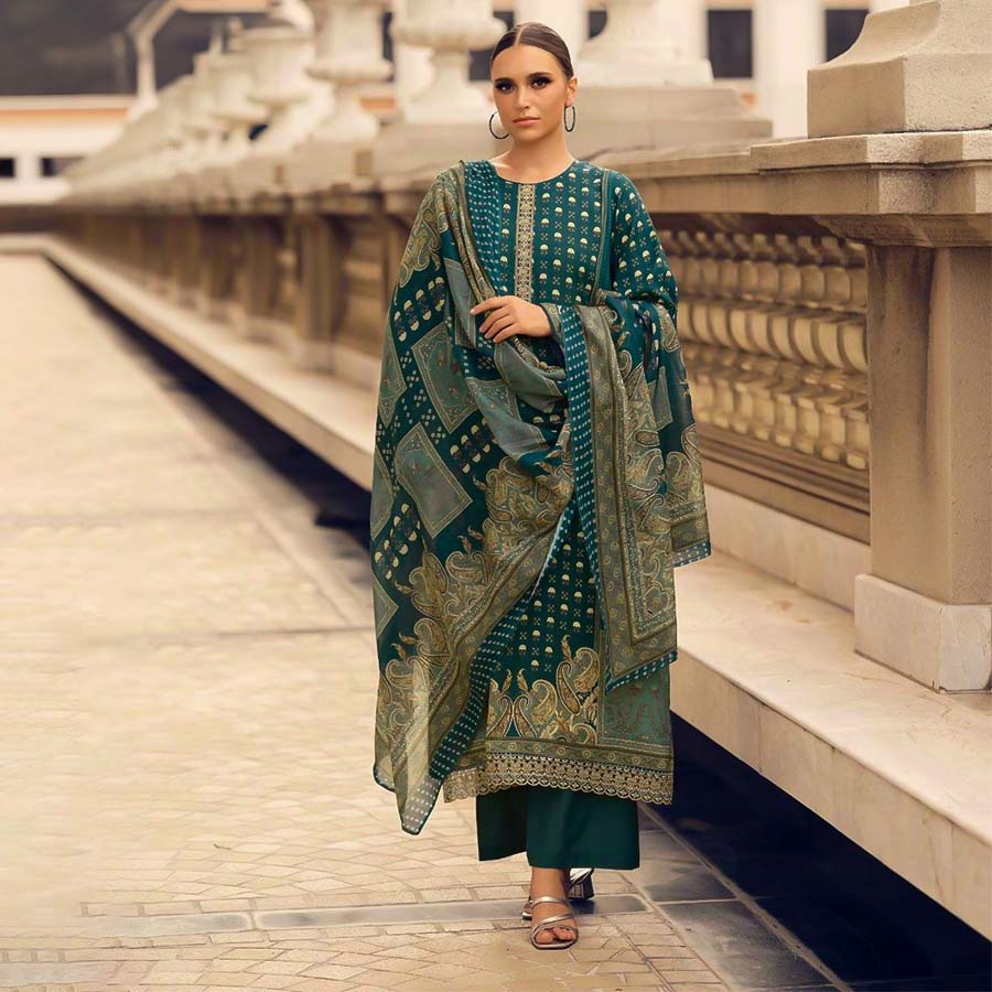 Green  Viscose Casual Wear Salwar Kameez