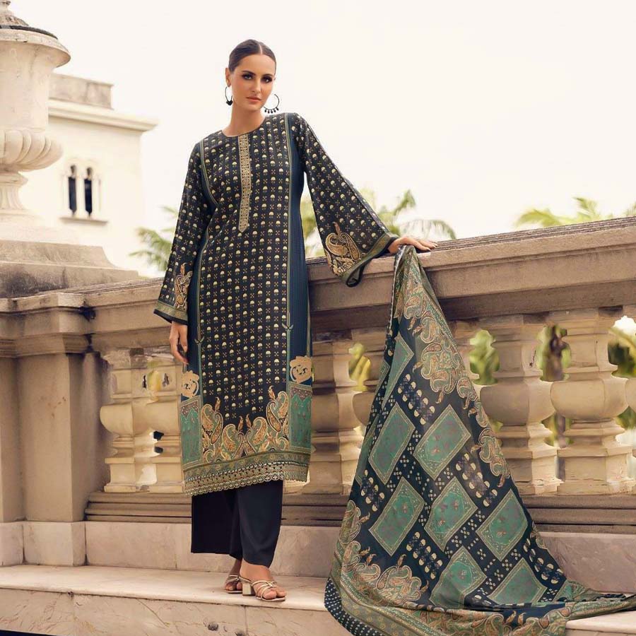 Blue Viscose Casual Wear Salwar Kameez