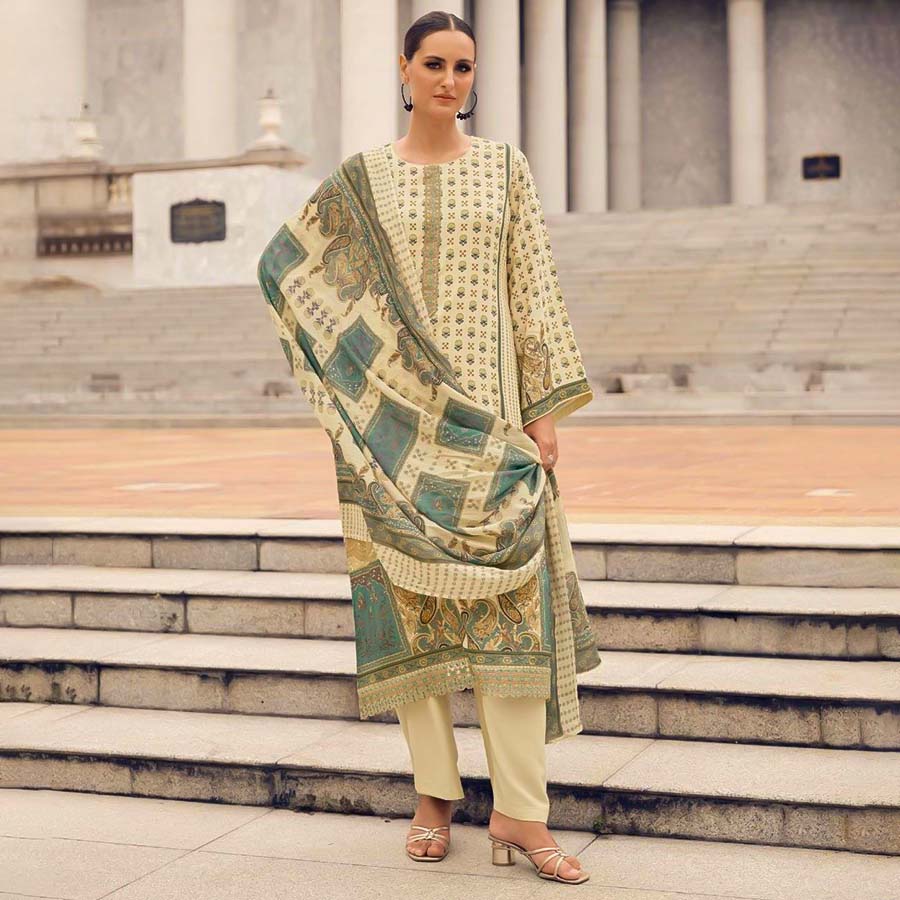 Yellow Viscose Casual Wear Salwar Kameez