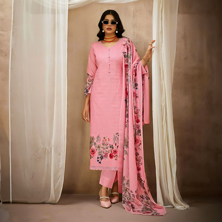 Pink Lawn Cotton Casual Wear Salwar Kameez