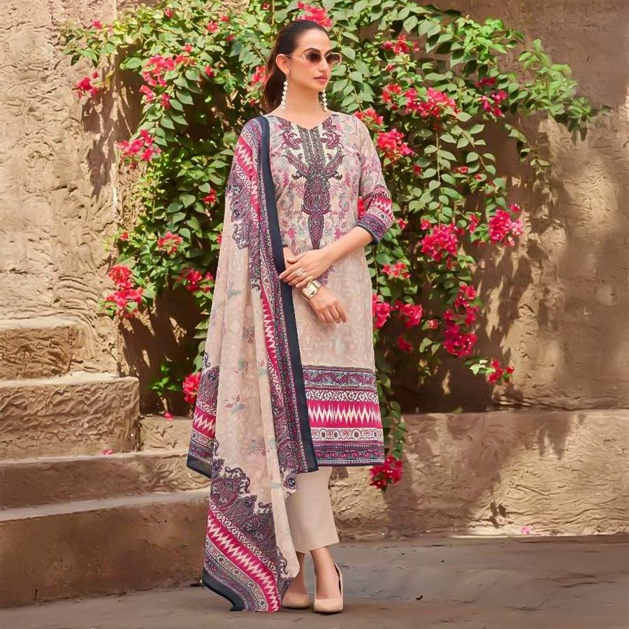 White  Lawn Casual Wear Salwar Kameez