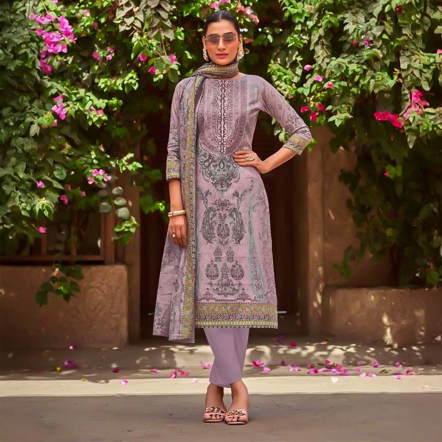 Purple Lawn Casual Wear Salwar Kameez