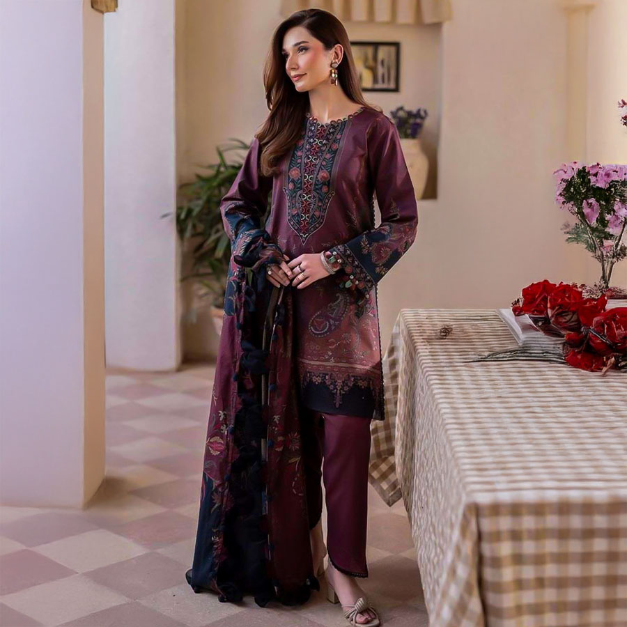Violet Lawn Printed Salwar Kameez