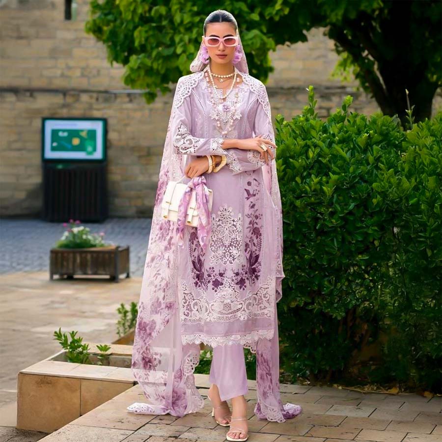 Purple  Cotton Casual Wear Salwar Kameez