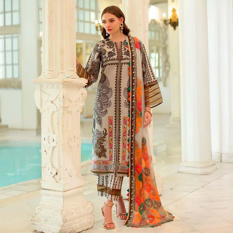 White  Lawn Cotton Casual Wear Salwar Kameez