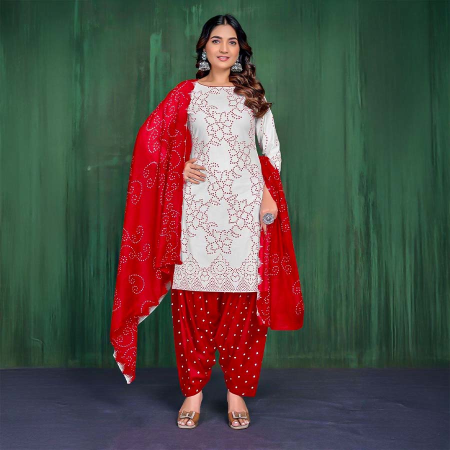 White  Cotton Casual Wear Salwar Kameez