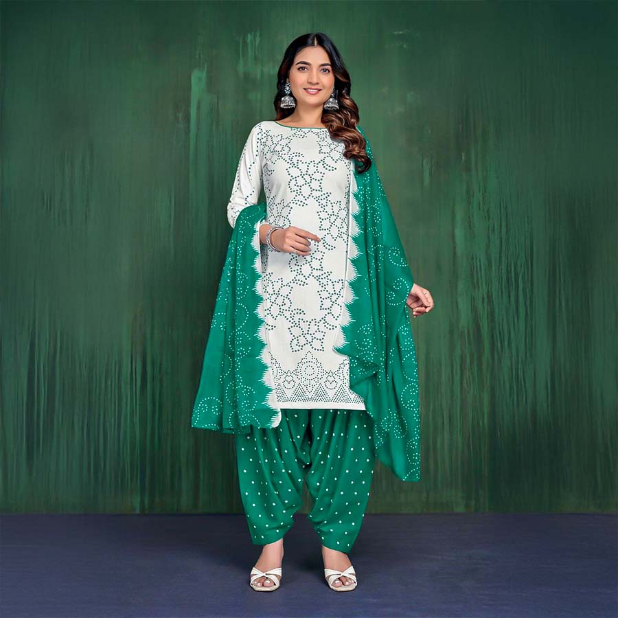 White  Cotton Casual Wear Salwar Kameez