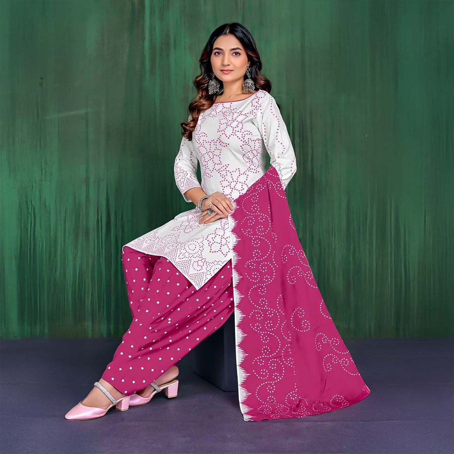 White  Cotton Casual Wear Salwar Kameez