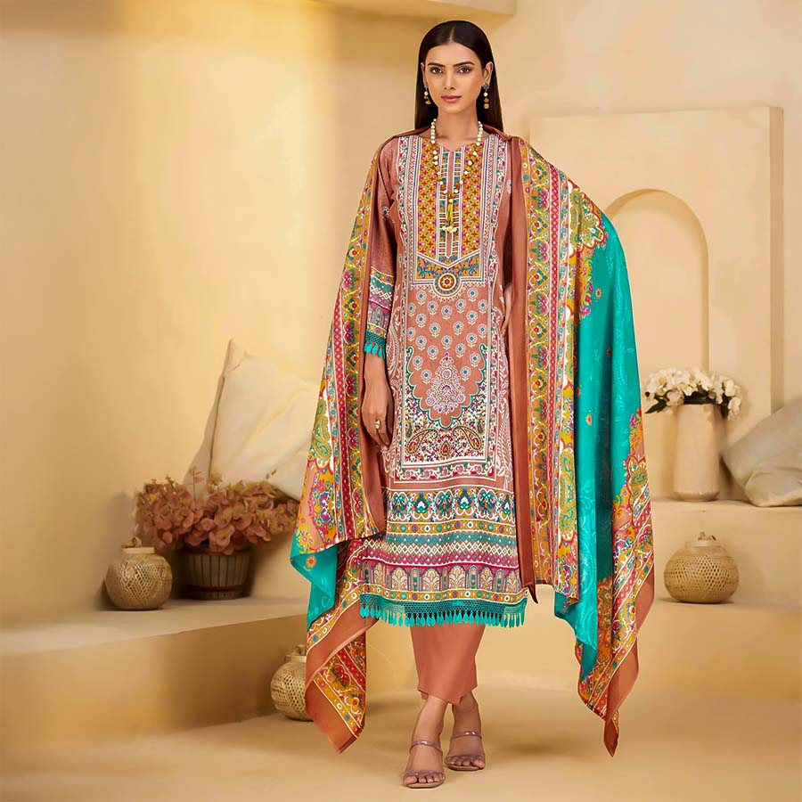 Yellow Mix Cotton Printed Salwar Kameez