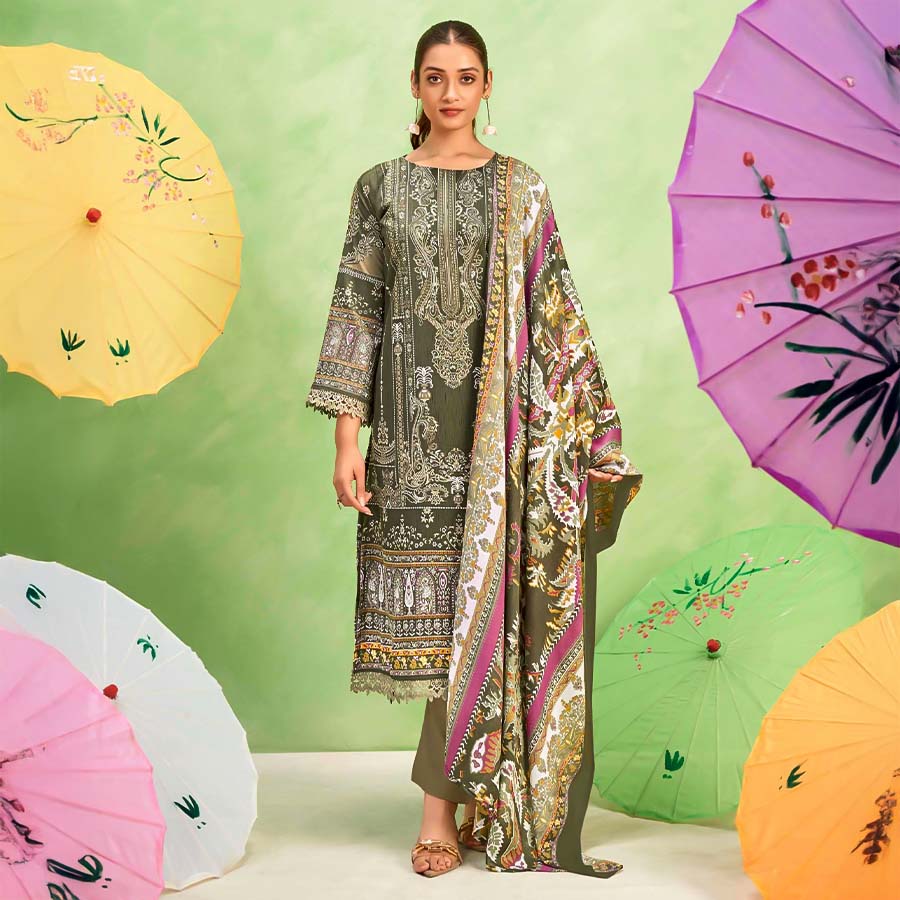 Green  Cotton Casual Wear Salwar Kameez
