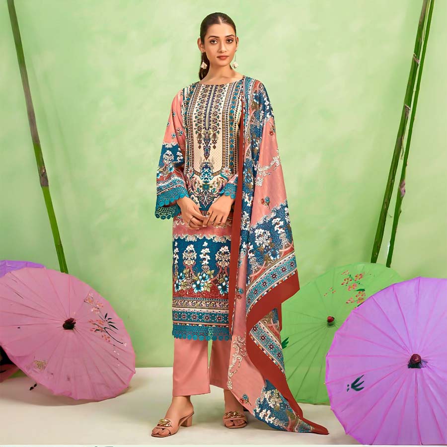 Pink Cotton Casual Wear Salwar Kameez
