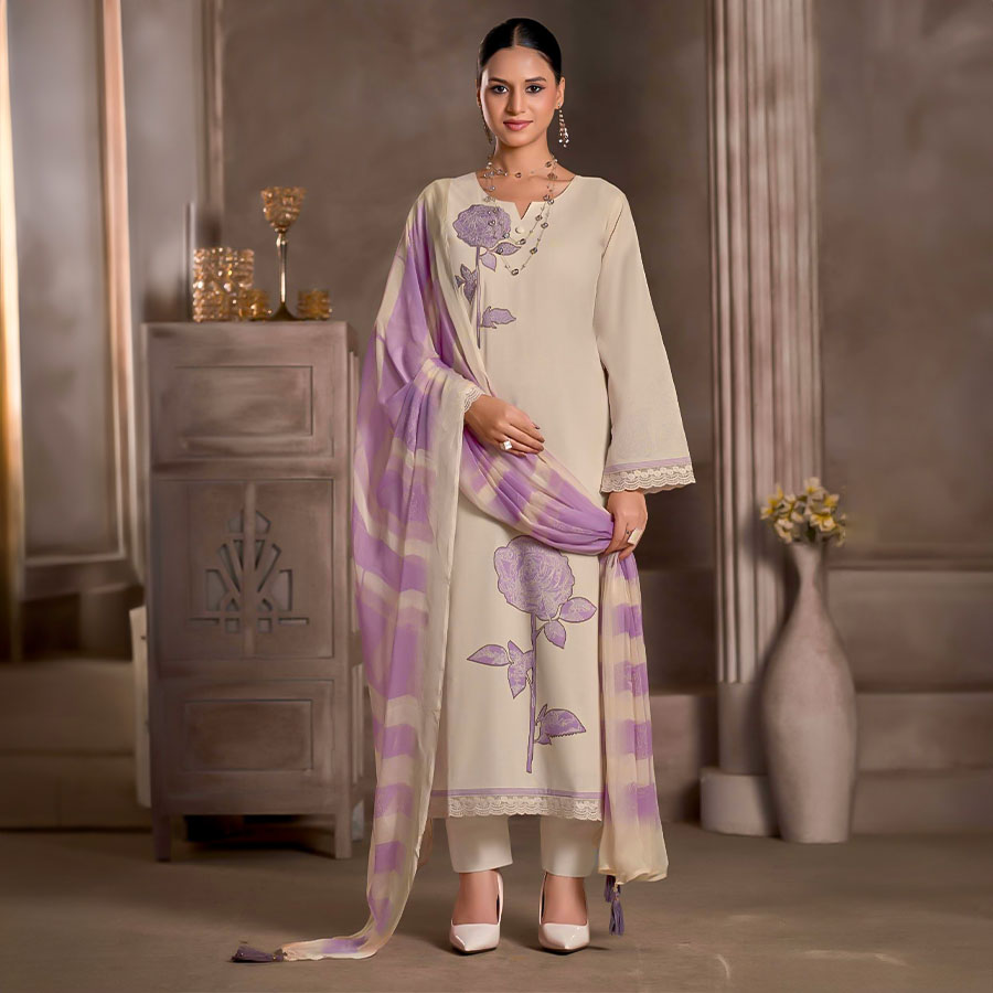 White  Lawn Cotton Casual Wear Salwar Kameez