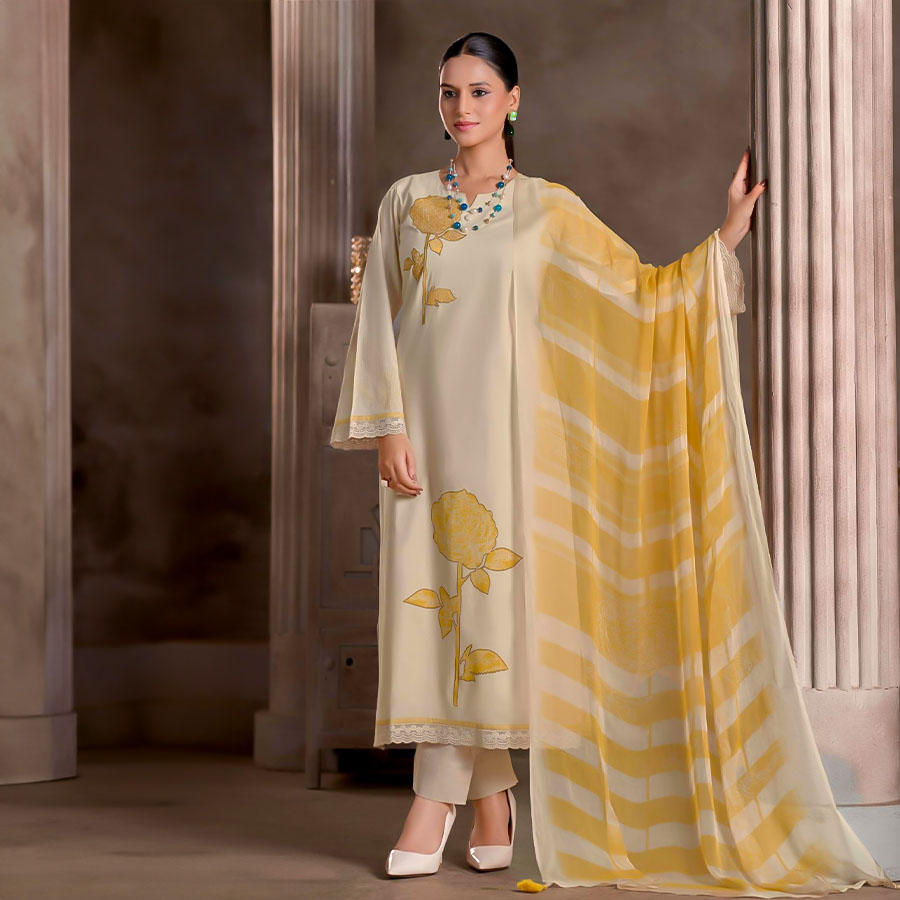 White  Lawn Cotton Casual Wear Salwar Kameez