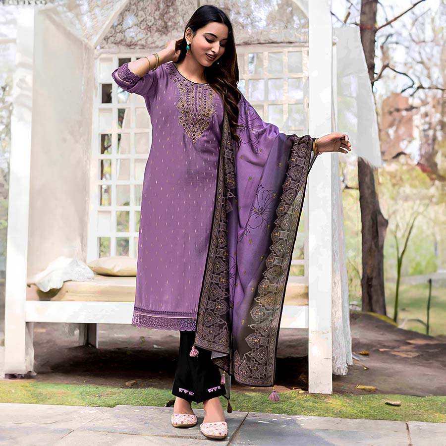 Purple  Vetican Casual Wear Salwar Kameez