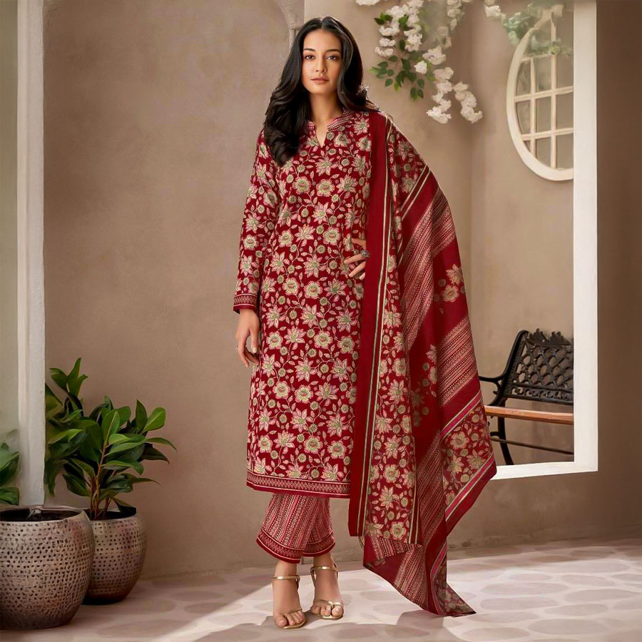 Brown  Cotton Casual Wear Salwar Kameez