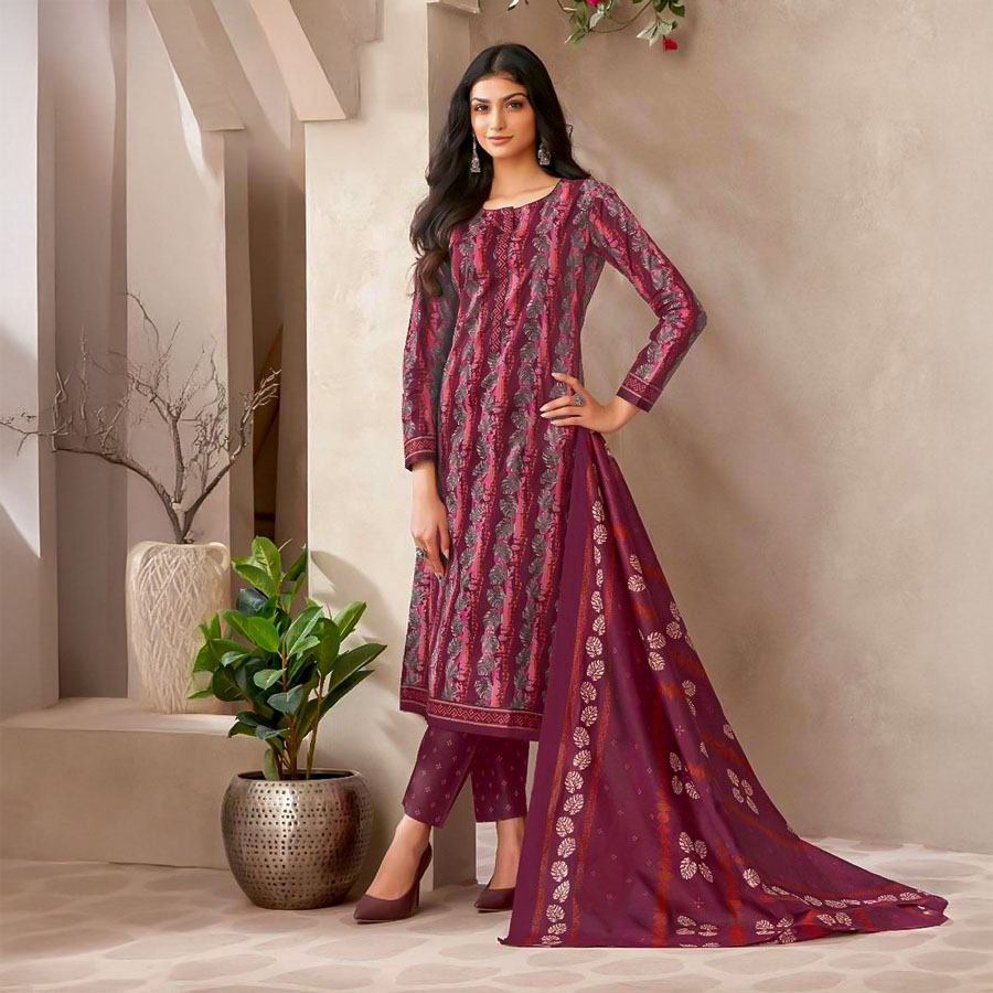 Magenta  Cotton Casual Wear Salwar Kameez