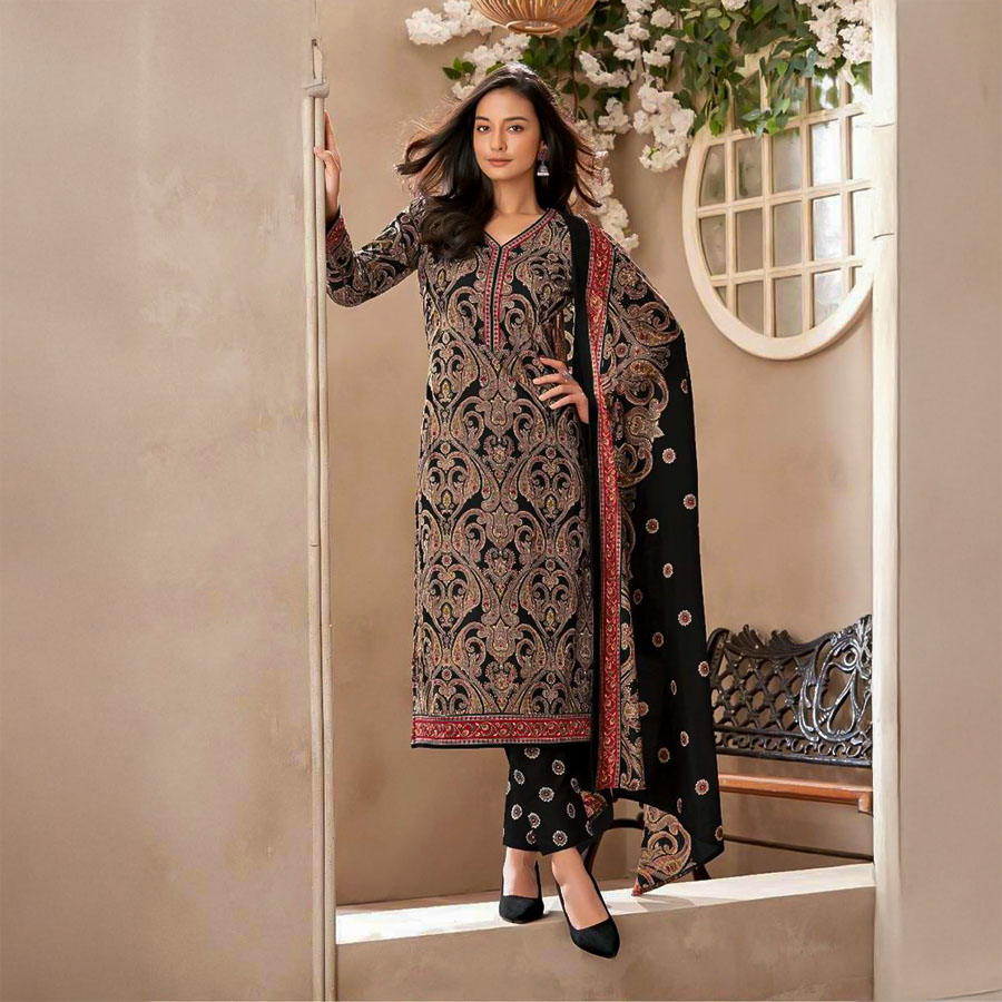 Black  Cotton Casual Wear Salwar Kameez
