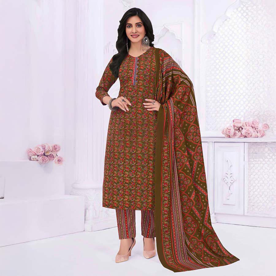 Green  Cotton Casual Wear Salwar Kameez