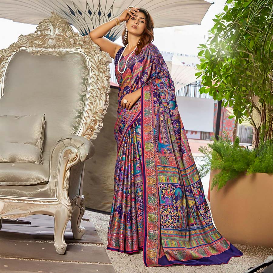 Violet Moss Printed Saree