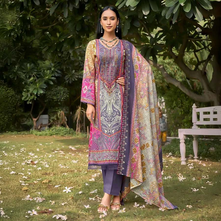 Purple  Cambric Casual Wear Salwar Kameez