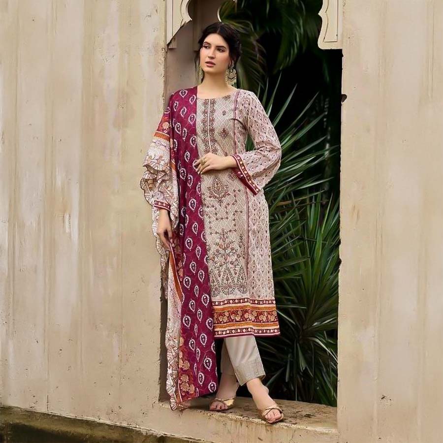 Light Brown Cambric Casual Wear Salwar Kameez