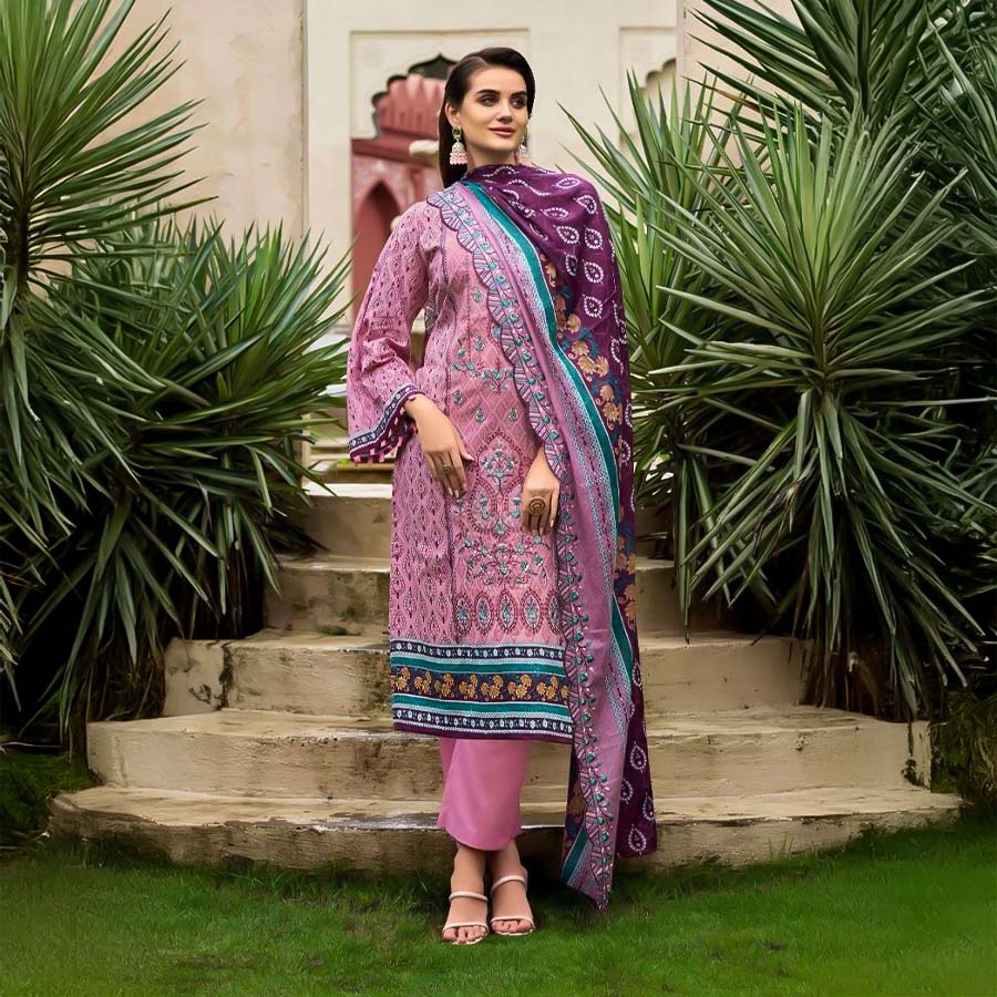 Purple  Cambric Casual Wear Salwar Kameez