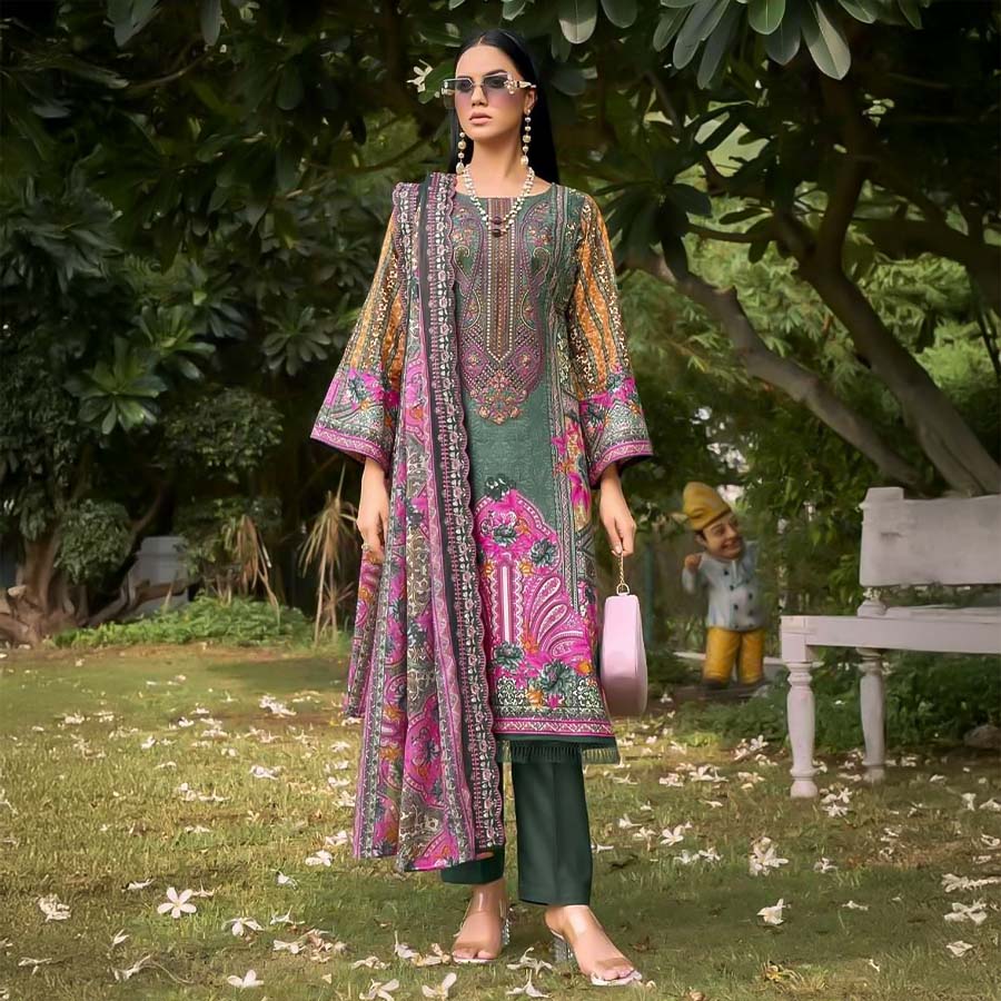 Green  Cambric Casual Wear Salwar Kameez
