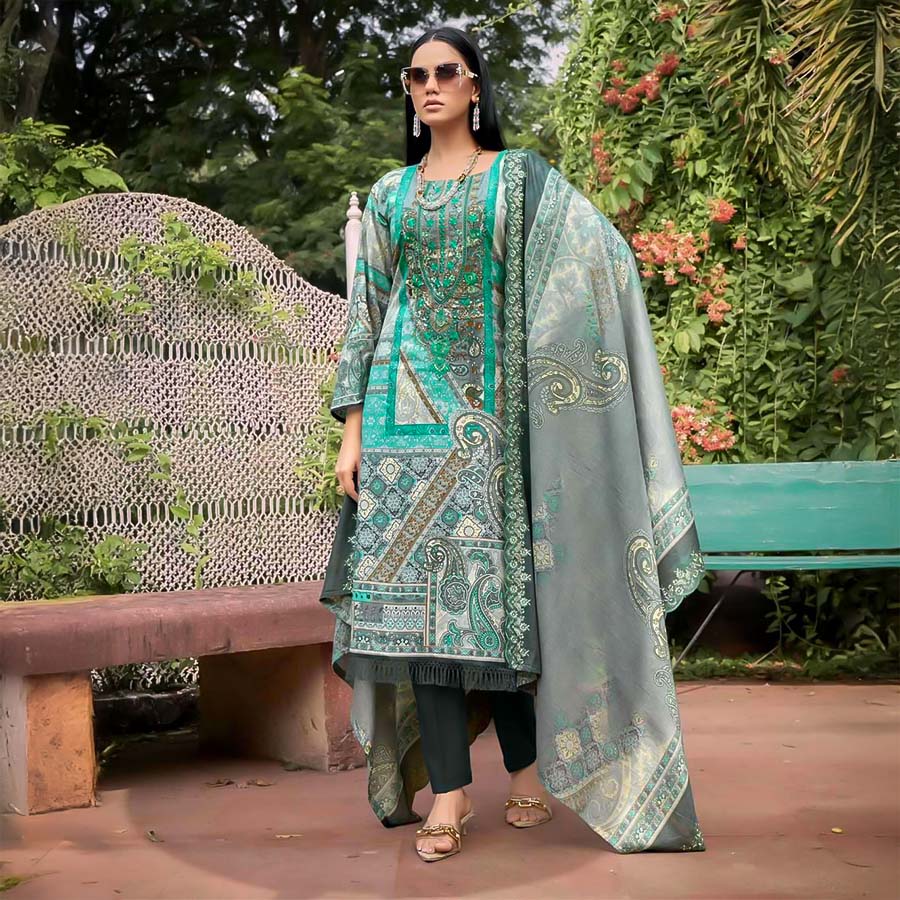 Grey Cambric Casual Wear Salwar Kameez