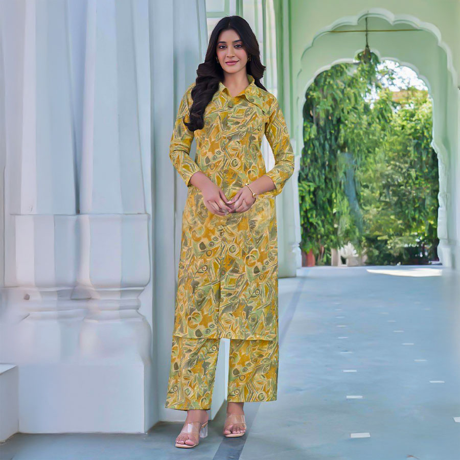 Green  Chanderi Casual Wear Kurti