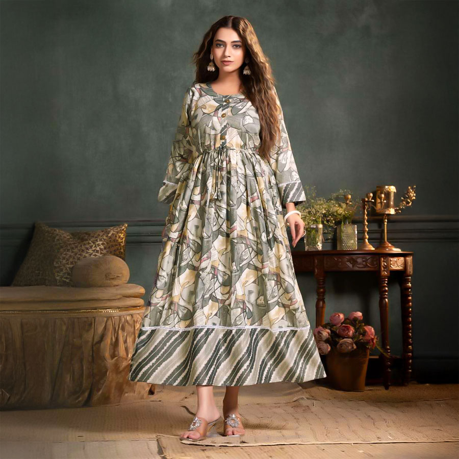 Grey  Capsule Print Casual Wear Kurti