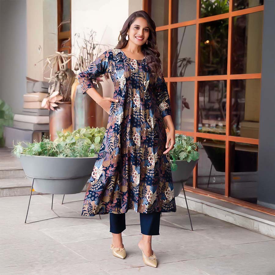 Violet Vertican Casual Wear Kurti