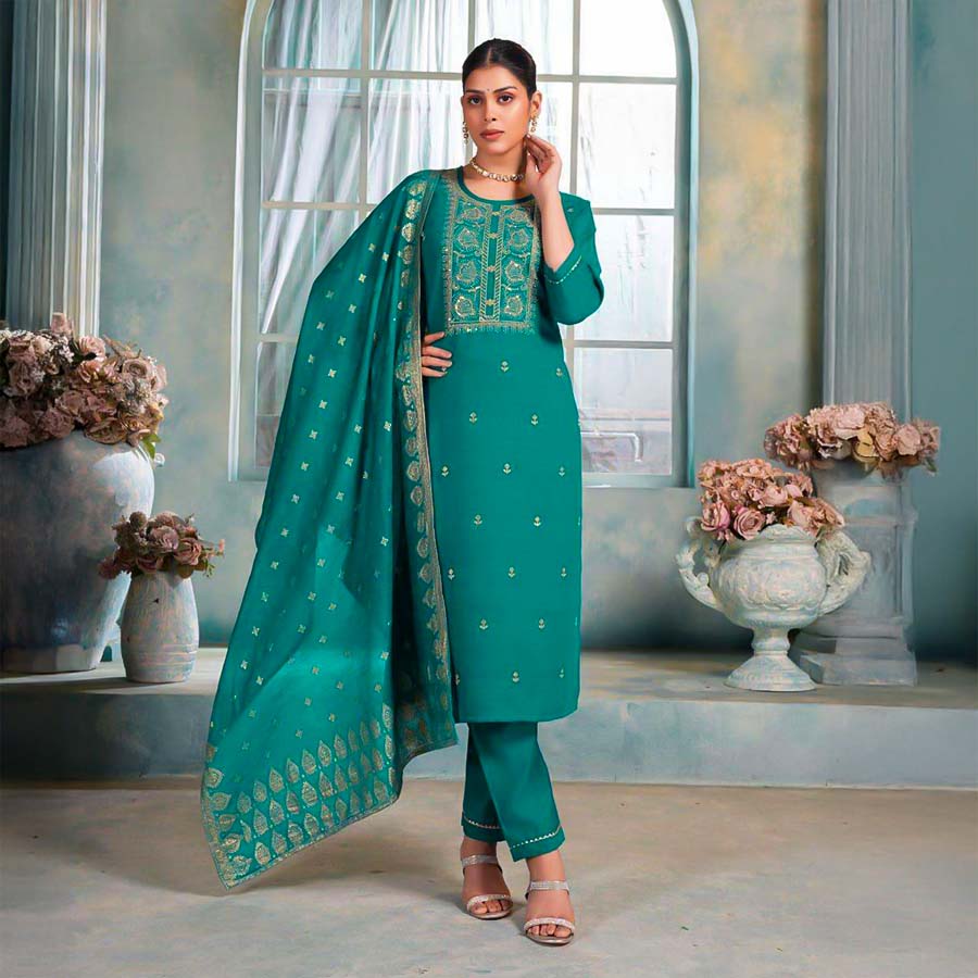 Green  Vertican  Casual Wear Salwar Kameez